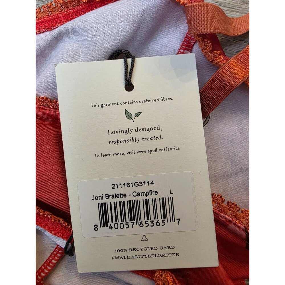 Spell & The Gypsy Collective NWT Joni Bra Red bralette Floral Bag Large - Picture 5 of 5